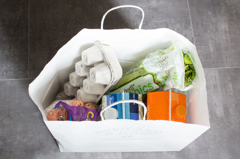 Sac d'épicerie, grocery bag, groceries, food waste, gaspillage alimentaire